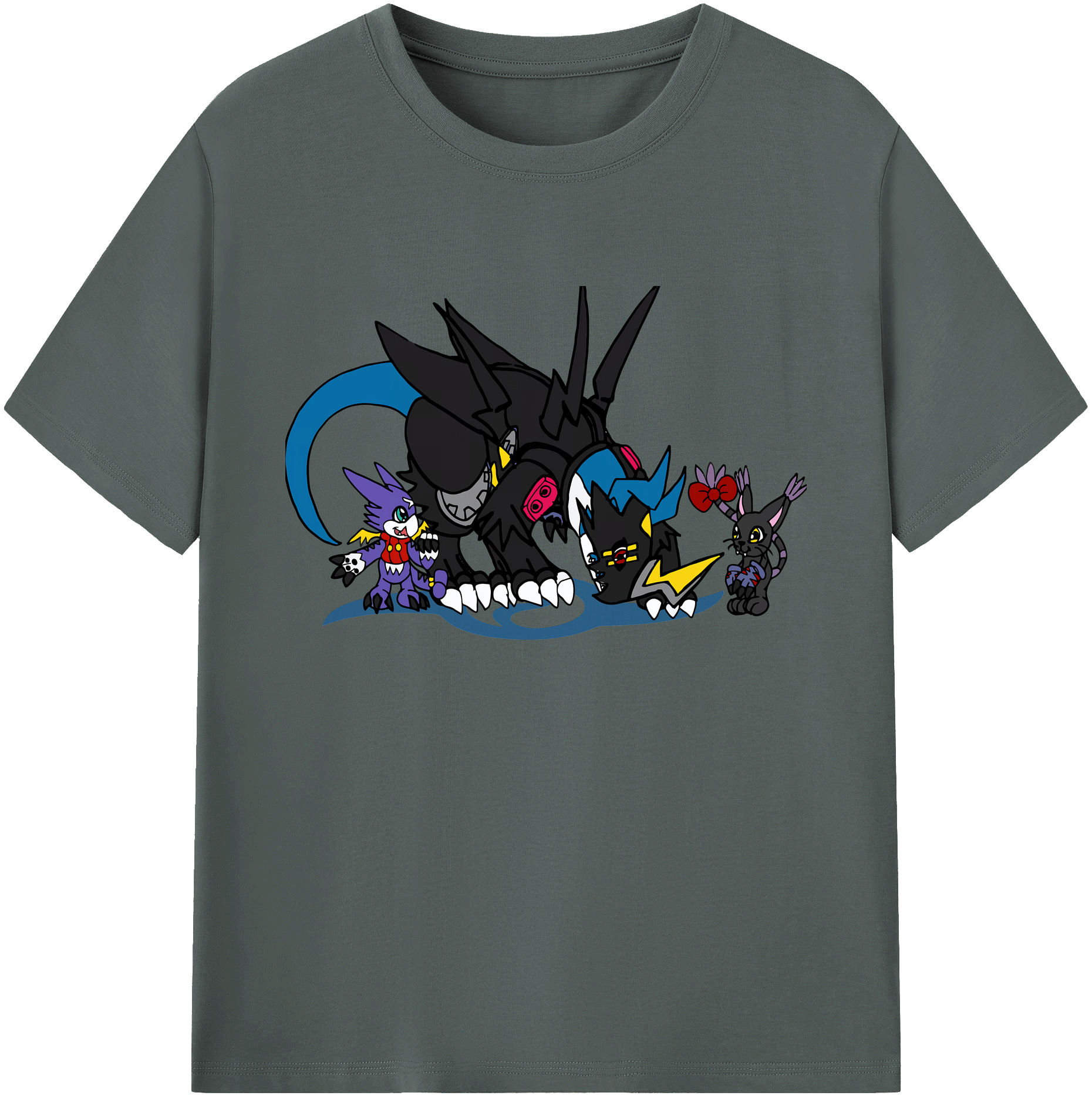 （画像用） Digimon デジタルモンスター/デジモン 綿100％ メンズ半袖Tシャツ｜肌触りやわらか＆通気性
